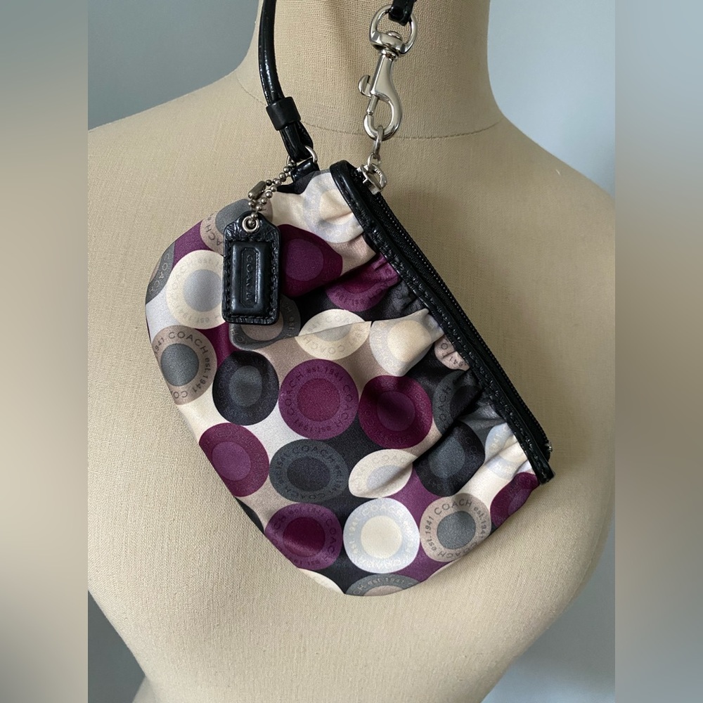 Coach satin mini pouch